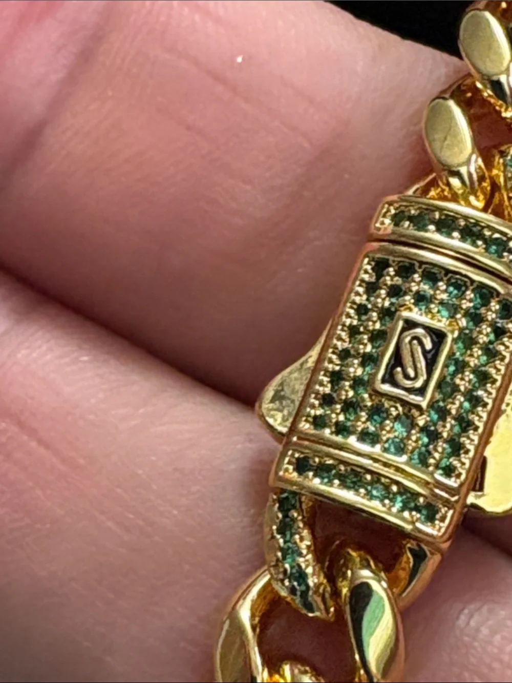 Gold-Tone Cuban Link Bracelet for Men